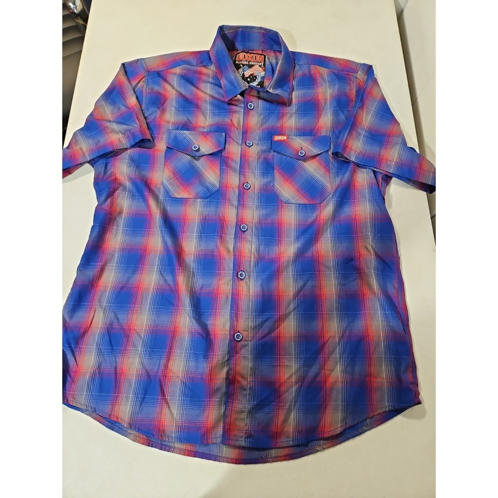 Dixxon Flannel Company Mens Button Shirt The Glory XL Blue Red Plaid Bamboo(1697